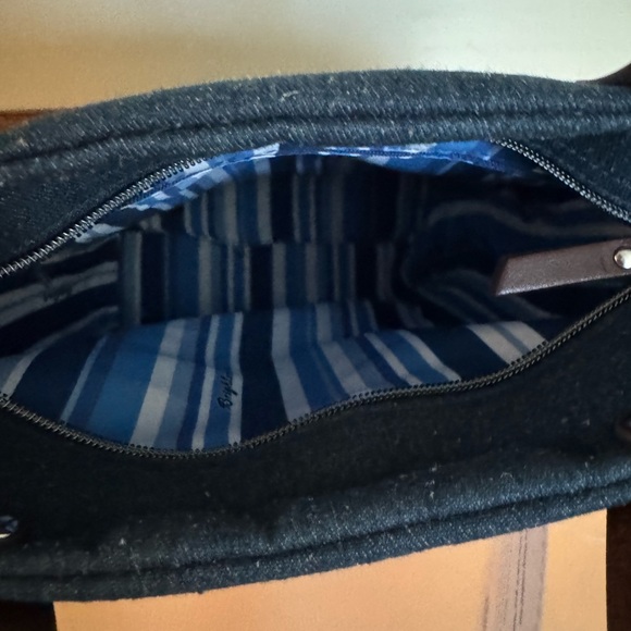 NWT BRIGHTON AMORE HEART Denim with Red Heart Embroidery convertible tote bag - Picture 5 of 6